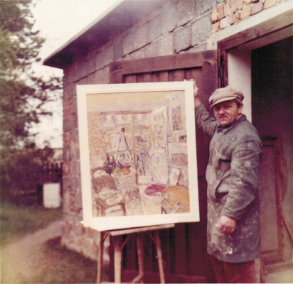 Vor seinem Schuppen, 1980er